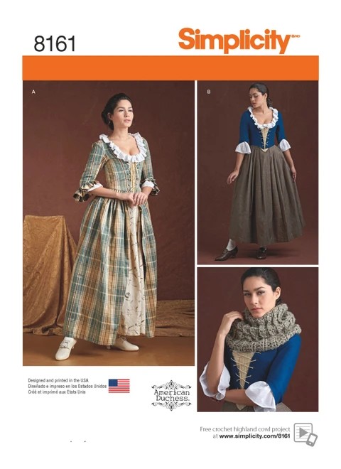 Simplicity Sewing Pattern Misses' 18th Century Costumes - S8161 - 6-14 or 14-22 (K)