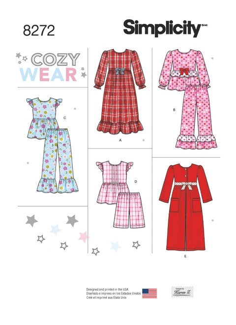 Simplicity Sewing Pattern Child's & Girls' Sleepwear and Robe - S8272 - 3-6 or 7-14 (U)