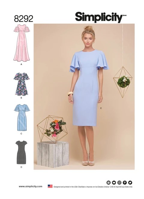 Simplicity Sewing Pattern Misses'/Miss Petite Dresses - S8292 - 6-14 or 14-22 (A,L,N)