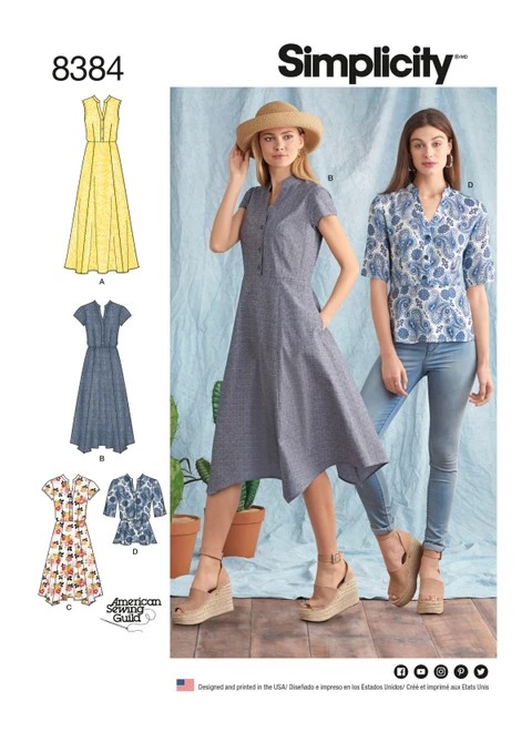 Simplicity Sewing Pattern Misses' Dress with Length Variations and Top - S8384 - 6-14 or 16-24 (A,L,N)