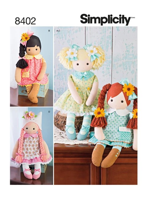 Simplicity Sewing Pattern 23" Stuffed Dolls with Clothes - S8402 - Size - One Size (K)