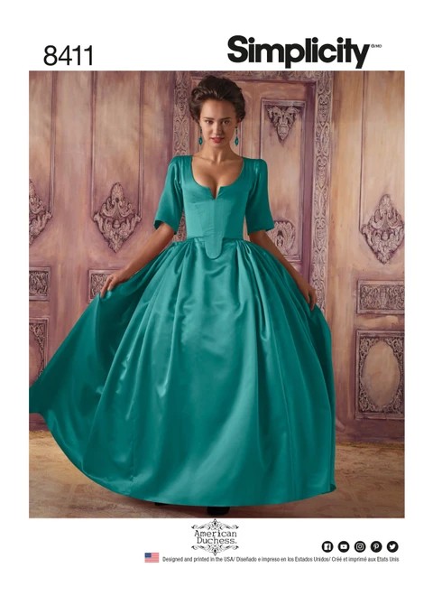 Simplicity Sewing Pattern Misses' 18th Century Costume - S8411 - 6-14 or 14-22 (D)