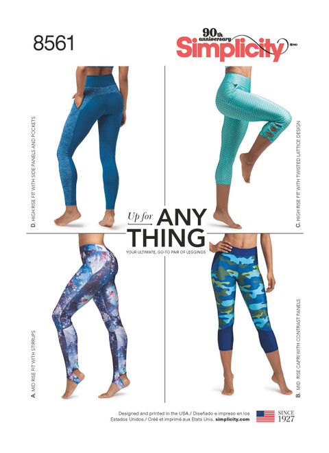 Simplicity Sewing Pattern Misses' & Women's Leggings - S8561 - XS-XL or 1XL-5XL (A,L,N)