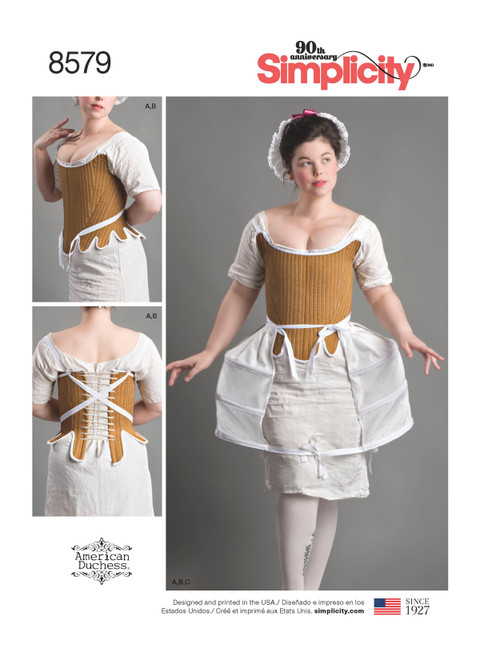 Simplicity Sewing Pattern Misses' 18th Century Costume - S8579 - 4-12 or 14-22 (D)