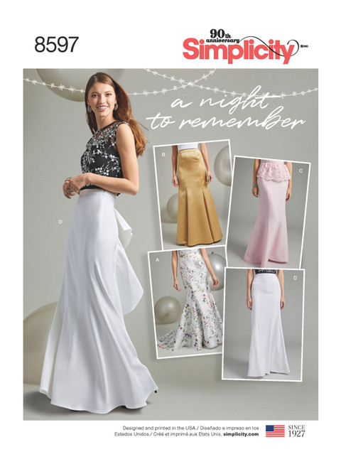 Simplicity Sewing Pattern Misses' & Women's Special Occasion Skirts - S8597 - 8-16 or 18w-26w (D)