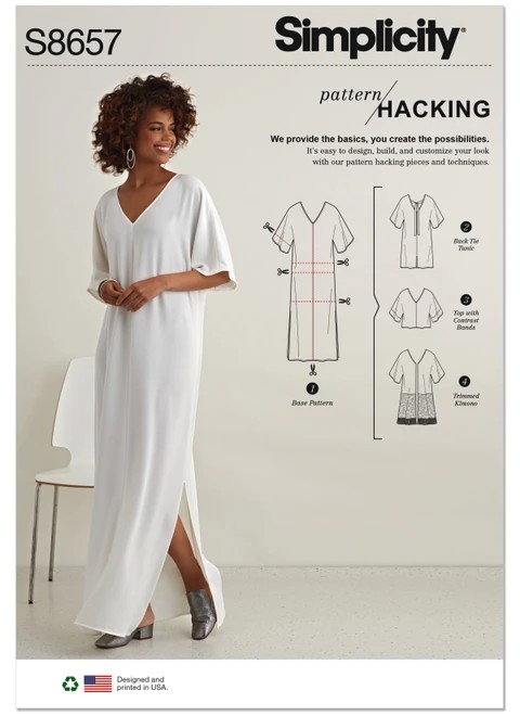 Simplicity Sewing Pattern Misses' Caftan with Options for Design Hacking - S8657 - Size - XXS-XXL (A,L,N)