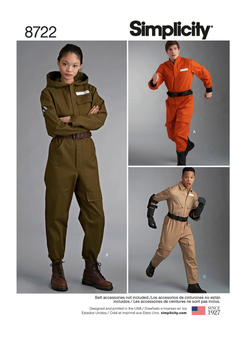 Simplicity Sewing Pattern Misses', Men's, and Teens' Costumes - S8722 - Size - XS-XL (K)