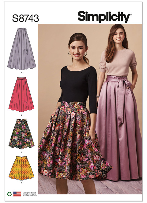Simplicity Sewing Pattern Misses' Pleated Skirts - S8743 - 6-14 or 14-22 (A,L,N)