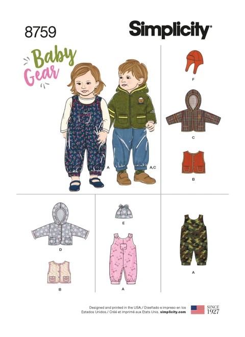 Simplicity Sewing Pattern Babies' Sportswear - S8759 - Size - XXS-L (U)