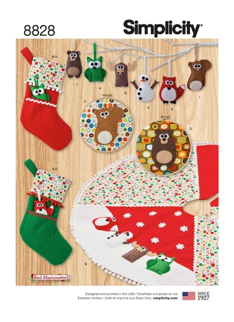 Simplicity Sewing Pattern Animal Holiday Décor - S8828 - Size - One Size (K)