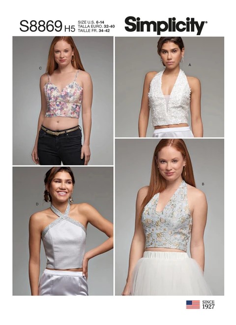 Simplicity Sewing Pattern Misses' Lined Tops - S8869 - 6-14 or 14-22 (D)