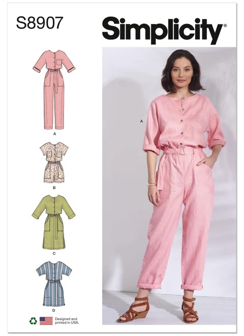 Simplicity Sewing Pattern Misses' Jumpsuit, Romper, Dresses, and Belt - S8907 - 6-14 or 14-22 (A,L,N)
