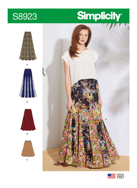 Simplicity Sewing Pattern Misses' Pull-On Skirts - S8923 - 6-14 or 14-22 (A,L,N)