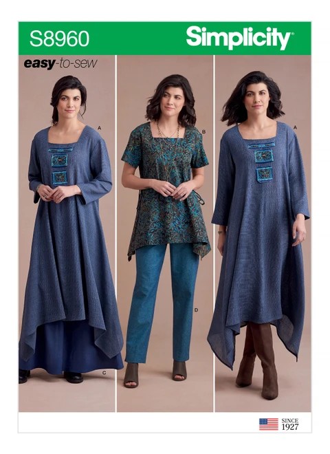 Simplicity Sewing Pattern Misses' Dress or Tunic, Skirt and Pant - S8960 - 6-14 or 14-22 (A,L,N)