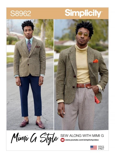 Simplicity Sewing Pattern Men's Lined Blazer by Mimi G Style - S8962 - 34-42 or 44-52 (A,L,N)