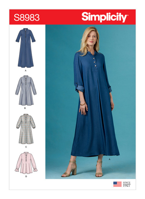 Simplicity Sewing Pattern Misses' Dresses with Sleeve Variation - S8983 - 6-14 or 14-22 (A,L,N)