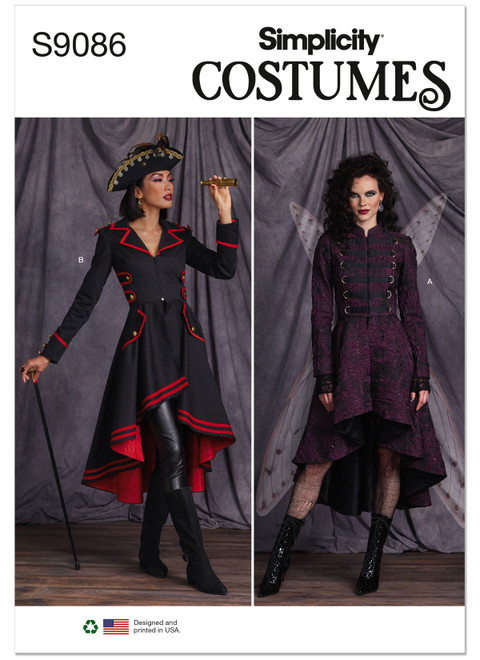Simplicity Sewing Pattern Misses' Steampunk Costume Coats - S9086 - 6-14 or 14-22 (D)