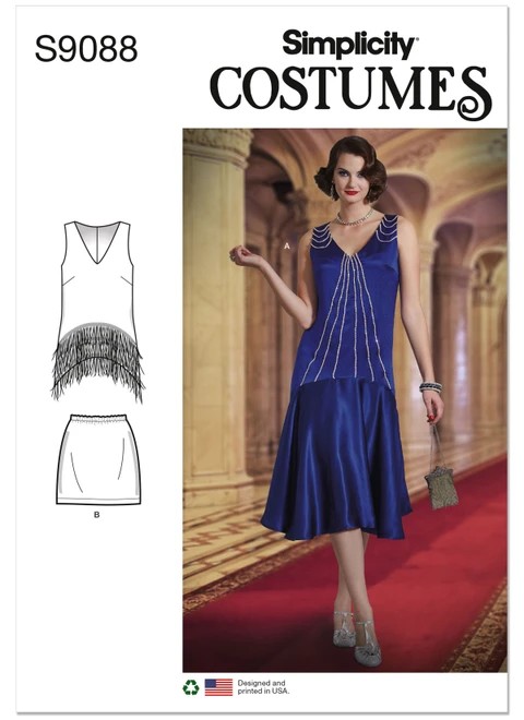 Simplicity Sewing Pattern Misses' Flapper Costumes - S9088 - 6-14 or 14-22 (D)