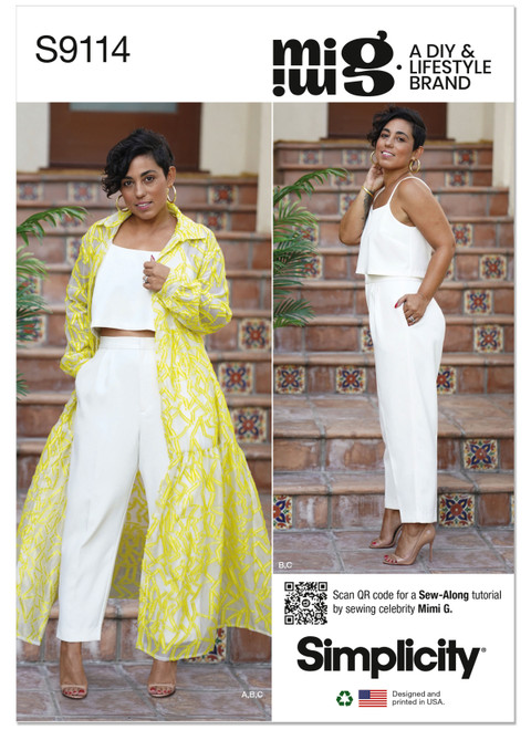 Simplicity Sewing Pattern Misses' Dress, Top & Pants By Mimi G Style - S9114 - 6-14 or 16-24 (A,L,N)