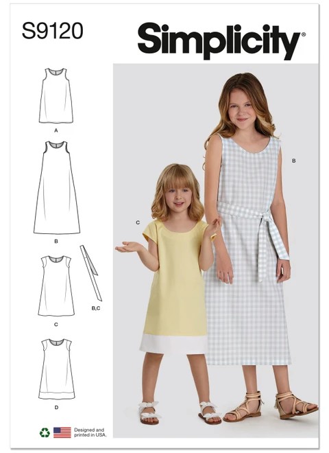 Simplicity Sewing Pattern Children's & Girls' Dresses - S9120 - 3-6 or 7-14 (U)