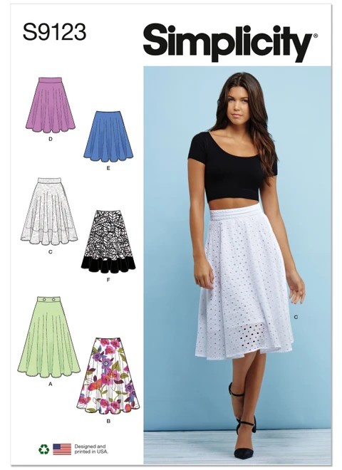 Simplicity Sewing Pattern Misses' Skirts - S9123 - 6-14 or 16-24 (A,L,N)