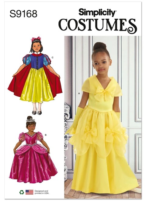 Simplicity Sewing Pattern Children's & Girls' Princess Costumes - S9168 - 3-6 or 7-14 (D)