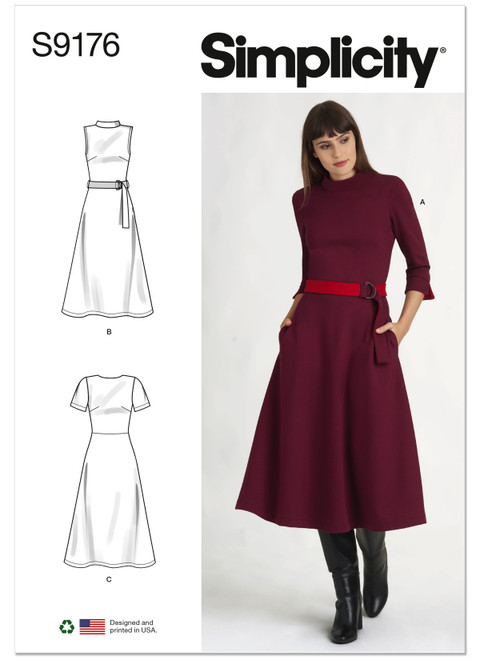 Simplicity Sewing Pattern Misses' & Women's Dresses - S9176 - 10-18 or 20w-28w (A,L,N)