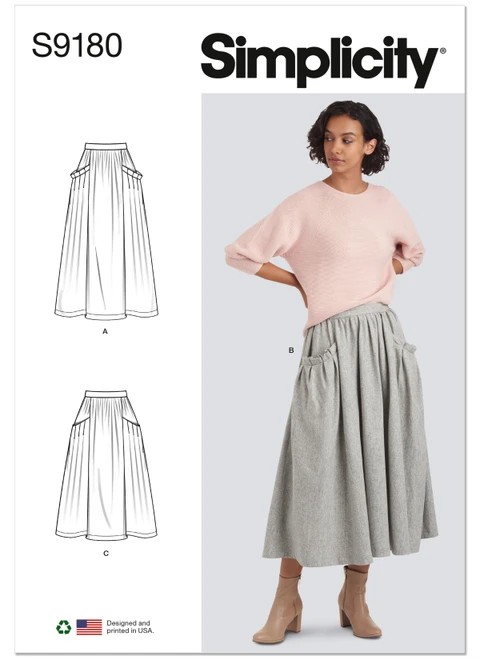 Simplicity Sewing Pattern Misses' Skirts - S9180 - 6-14 or 16-24 (A,L,N)