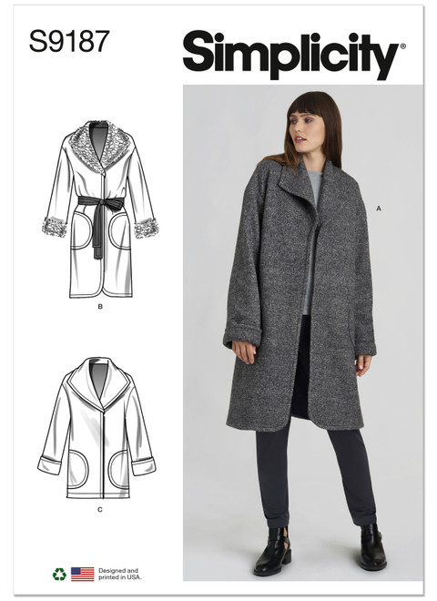Simplicity Sewing Pattern Misses' Jacket & Coats - S9187 - Size - XXS-XXL (A,L,N)