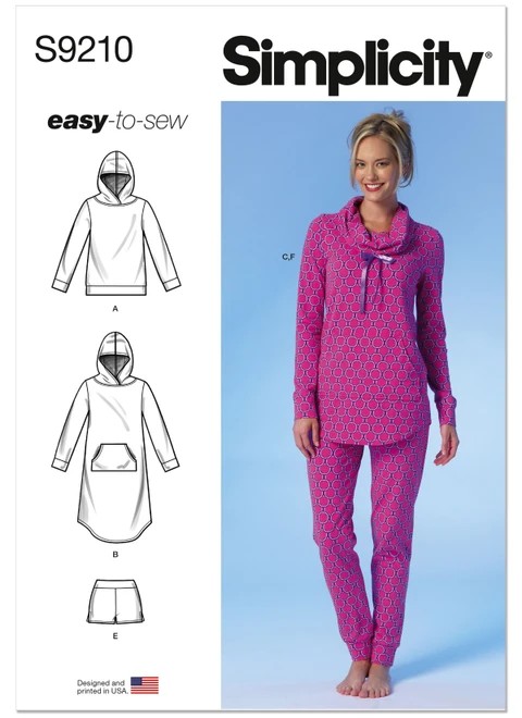 Simplicity Sewing Pattern Misses' Tops, Dress, Shorts, Pants and Slippers - S9210 - Size - XS-XXL (A,L,N)