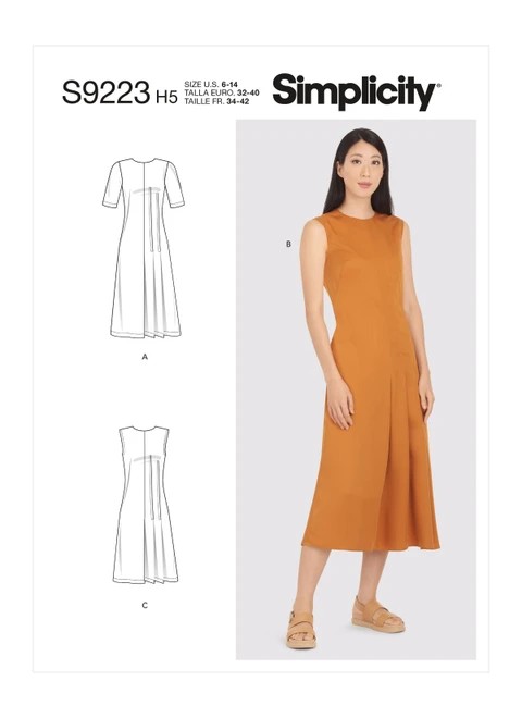 Simplicity Sewing Pattern Misses' Pleated Dress - S9223 - 6-14 or 16-24 (A,L,N)
