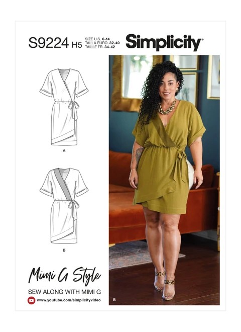 Simplicity Sewing Pattern Misses' Wrap Dress - S9224 - 6-14 or 16-24 (A,L,N)