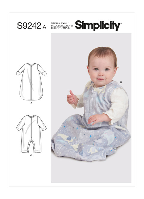 Simplicity Sewing Pattern Babies' Layette - S9242 - Size - XXS-L (U)