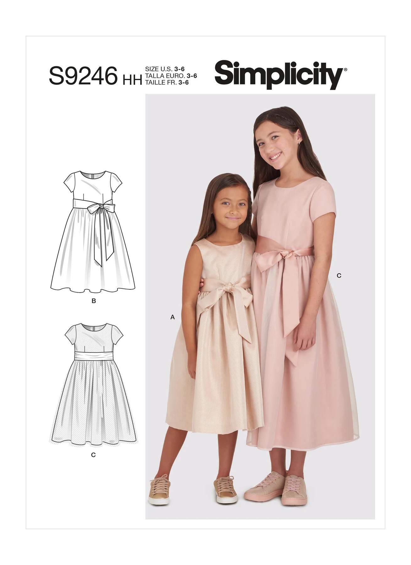 Simplicity Sewing Pattern Children's & Girls' Dresses - S9246 - 3-6 or 7-14 (U)
