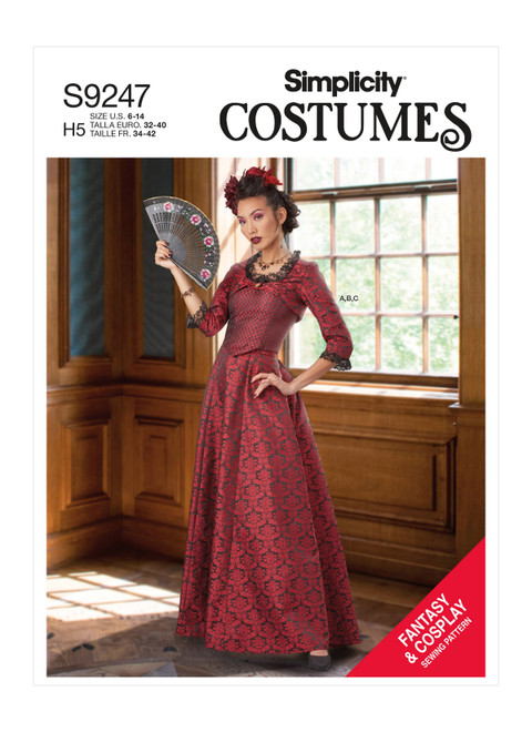 Simplicity Sewing Pattern Misses' Bolero, Corset, Skirt - S9247 - 6-14 or 14-22 (D)