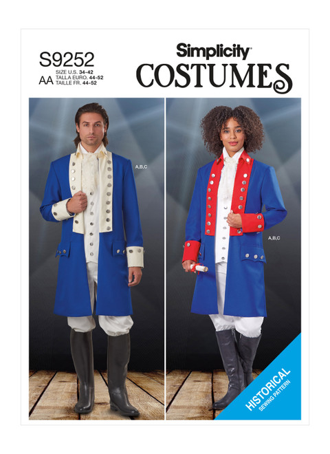 Simplicity Sewing Pattern Unisex Costumes - S9252 - 34-42 or 44-52 (D)