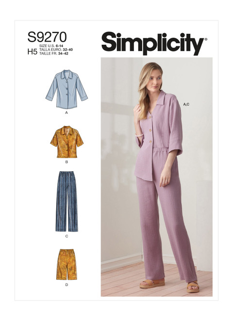 Simplicity Sewing Pattern Misses' Tops & Pants In Two Lengths - S9270 - 6-14 or 16-24 (A,L,N)