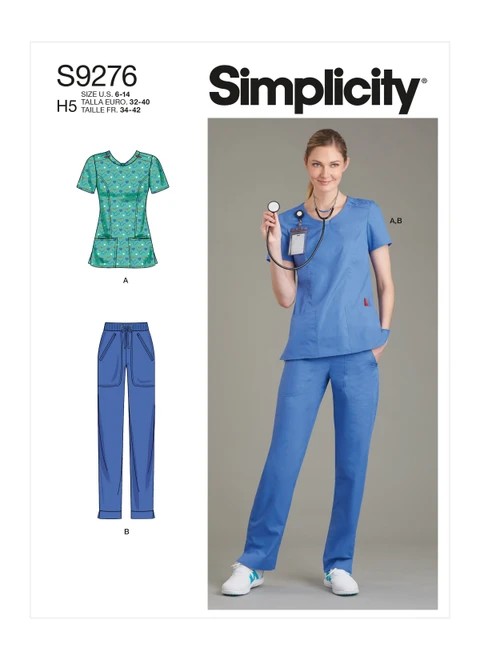 Simplicity Sewing Pattern Misses' Scrubs - S9276 - 6-14 or 16-24 (A,L,N)