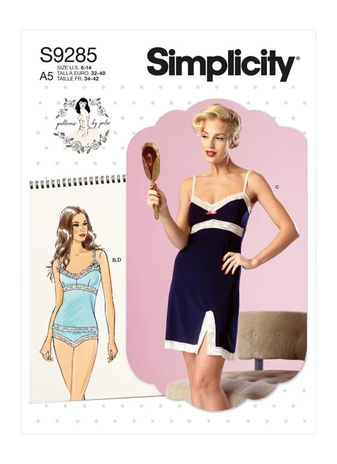 Simplicity Sewing Pattern Misses' Camisoles, Slip & Panties - S9285 - 6-14 or 14-22 (A,L,N)