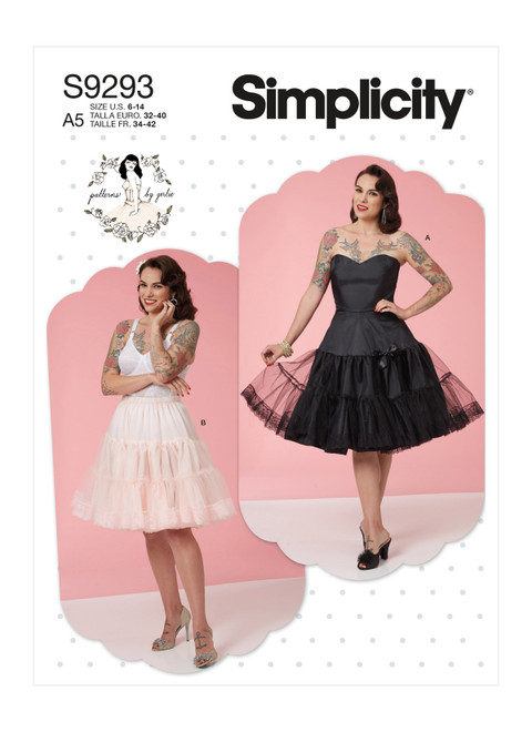 Simplicity Sewing Pattern Misses' Full Slip & Petticoat - S9293 - 6-14 or 14-22 (A,L,N)
