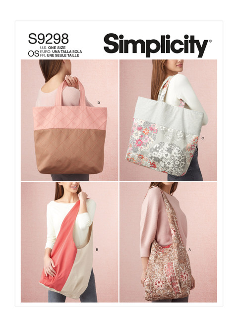 Simplicity Sewing Pattern Market Tote Bags - S9298 - Size - One Size (K)