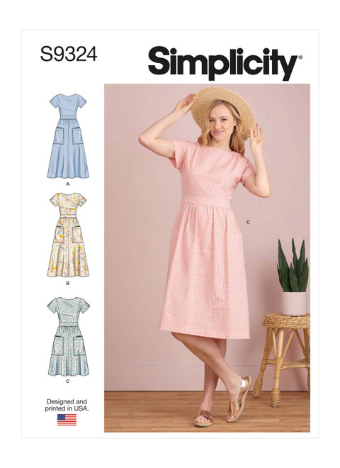 Simplicity Sewing Pattern Misses' Dresses - S9324 - 6-14 or 14-22 (A,L,N)