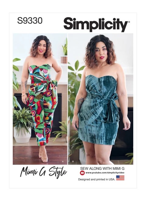 Simplicity Sewing Pattern Misses' Strapless Jumpsuit and Mini Dress - S9330 - 6-14 or 16-24 (A,L,N)