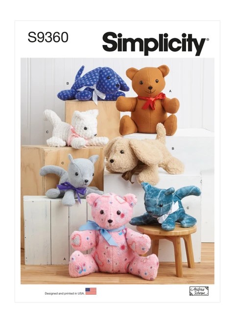 Simplicity Sewing Pattern Plush Animals - S9360 - Size - One Size (K)