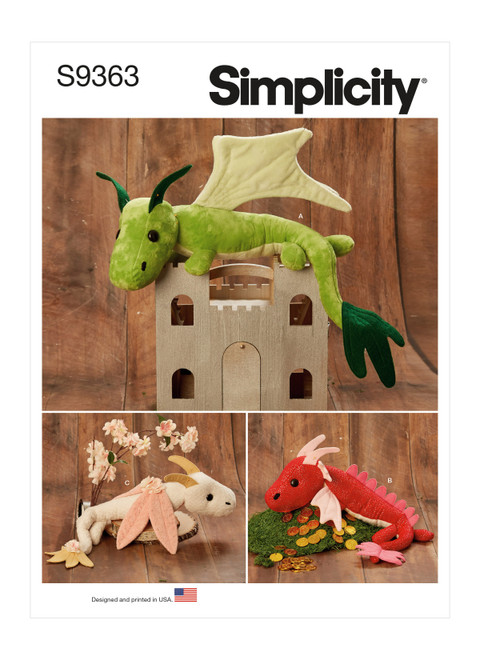 Simplicity Sewing Pattern Plush Dragons - S9363 - Size - One Size (K)