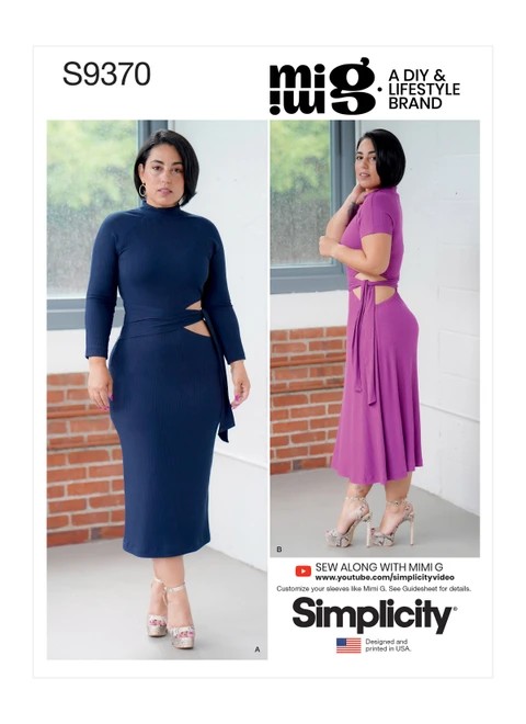 Simplicity Sewing Pattern Misses' Knit Dress with Sleeve and Length Variations - S9370 - 6-14 or 16-24 (A,L,N)