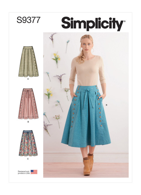 Simplicity Sewing Pattern Misses' Flared Skirts in Two Lengths - S9377 - 6-14 or 16-24 (A,L,N)