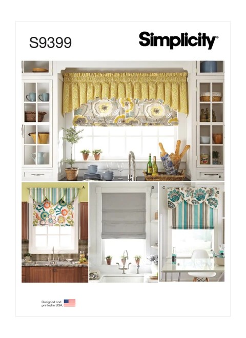 Simplicity Sewing Pattern Roman Shades and Valances - S9399 - Size - One Size (K)