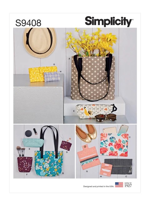 Simplicity Sewing Pattern Bags and Small Accessories - S9408 - Size - One Size (K)