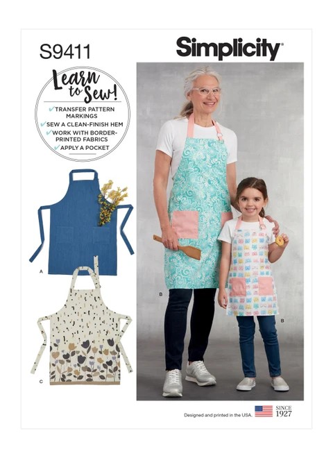 Simplicity Sewing Pattern Children's & Misses' Aprons - S9411 - Size - S-L / S-L (K)